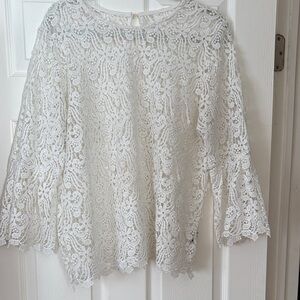 Elegant White Lace Women's Top